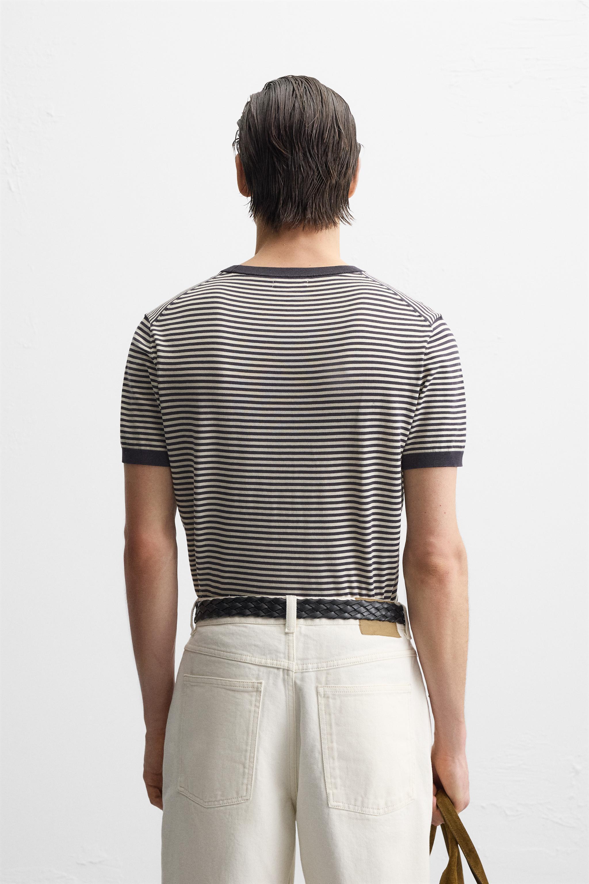 STRIPED KNIT T-SHIRT Product Image