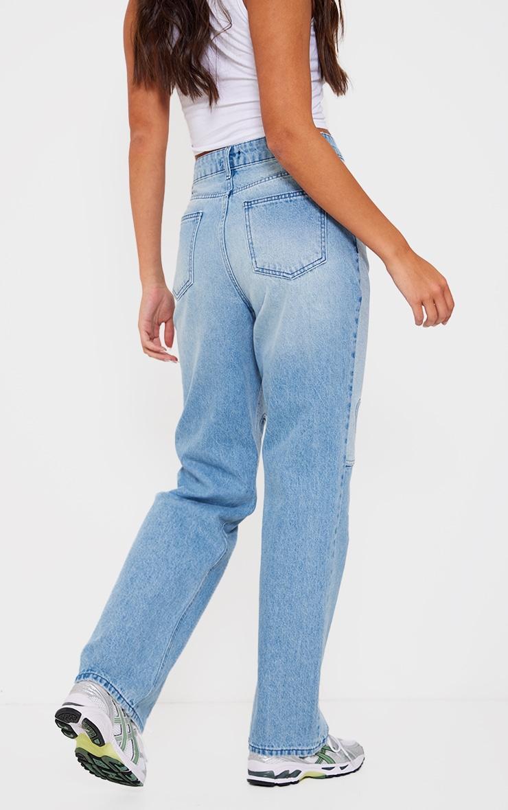 Blue Western Patch Denim Jeans Product Image