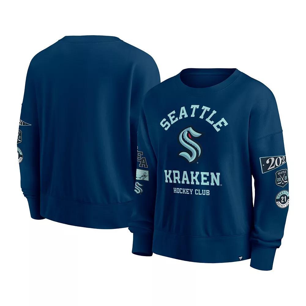Women's Fanatics Deep Sea Blue Seattle Kraken Go Team Pullover Sweatshirt,  Product Image
