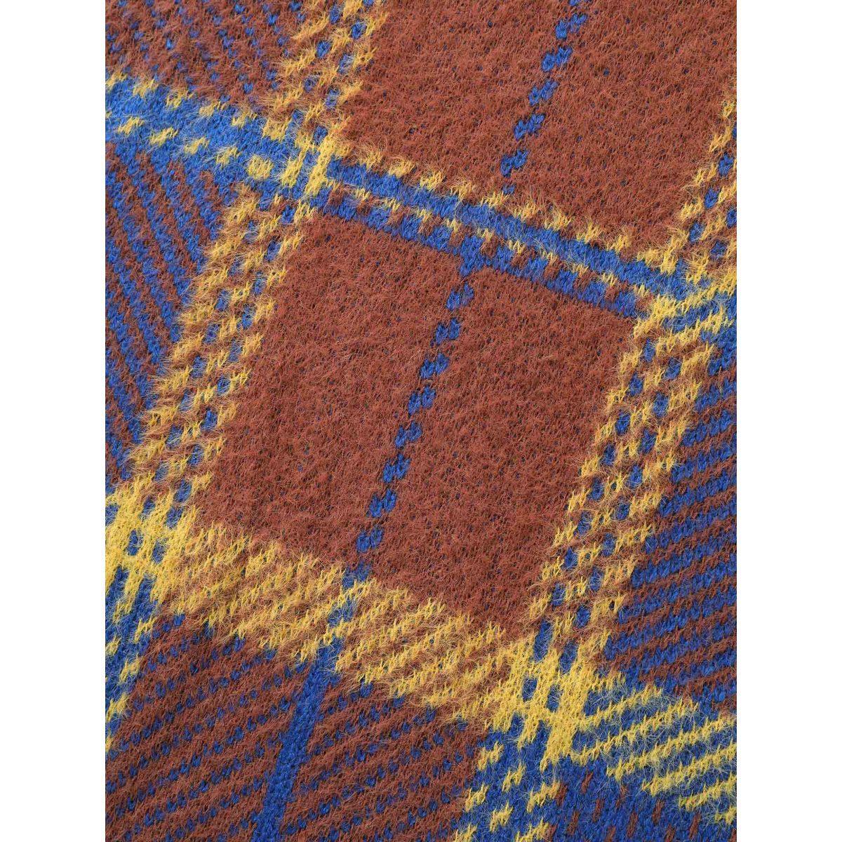 Plus Size Plaid Texture Crew Neck Pullover Navy Women Casual Long Sleeve Round Neck Everyday Pullovers BloomChic 10/M Product Image