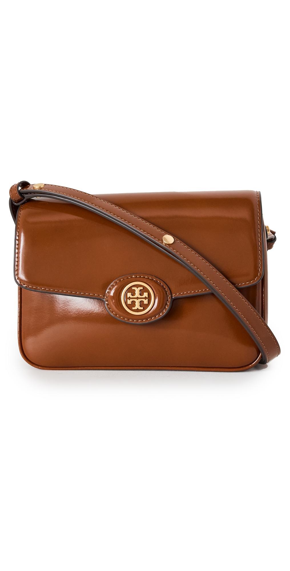 Tory Burch Robinson Spazzolato Convertible Shoulder Bag Dark Sienna One Size Product Image