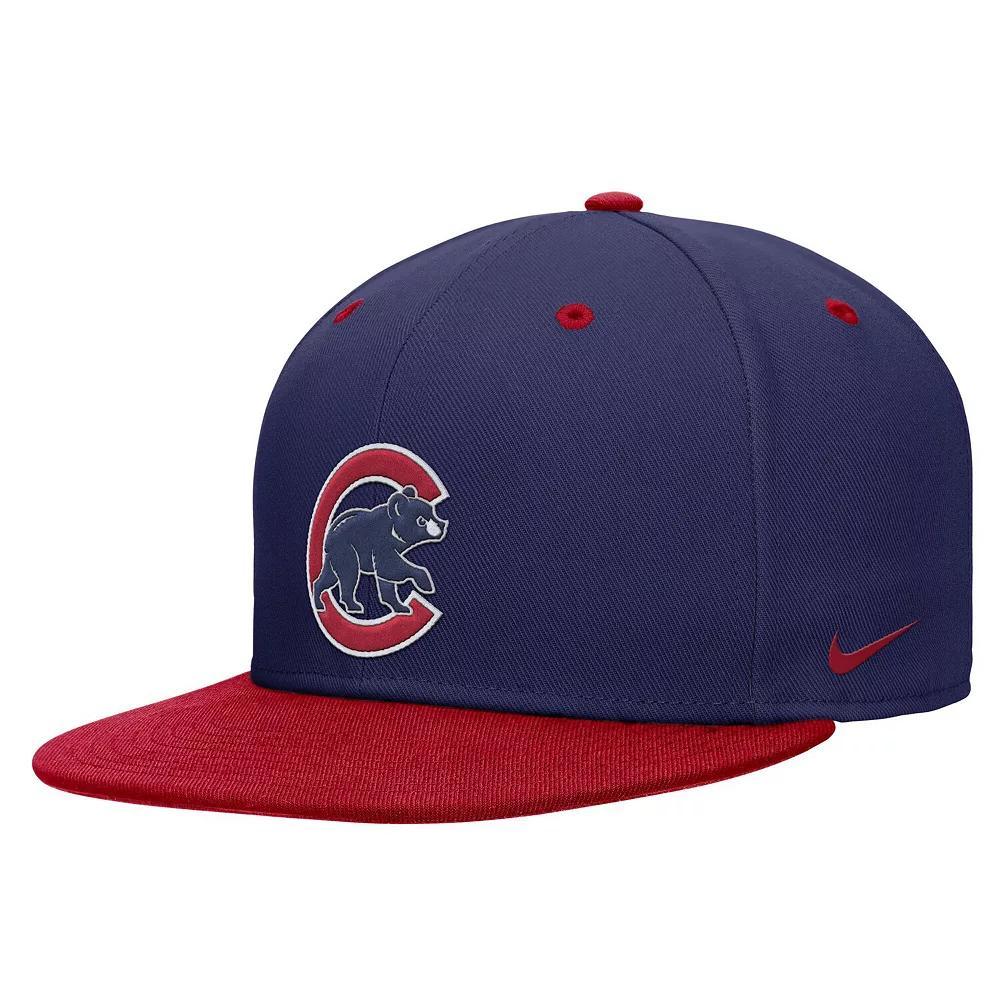 Men's Nike  Blue/Red Chicago Cubs  True Primetime Two-Tone Performance Fitted Hat, Size: 7 7/8 Product Image