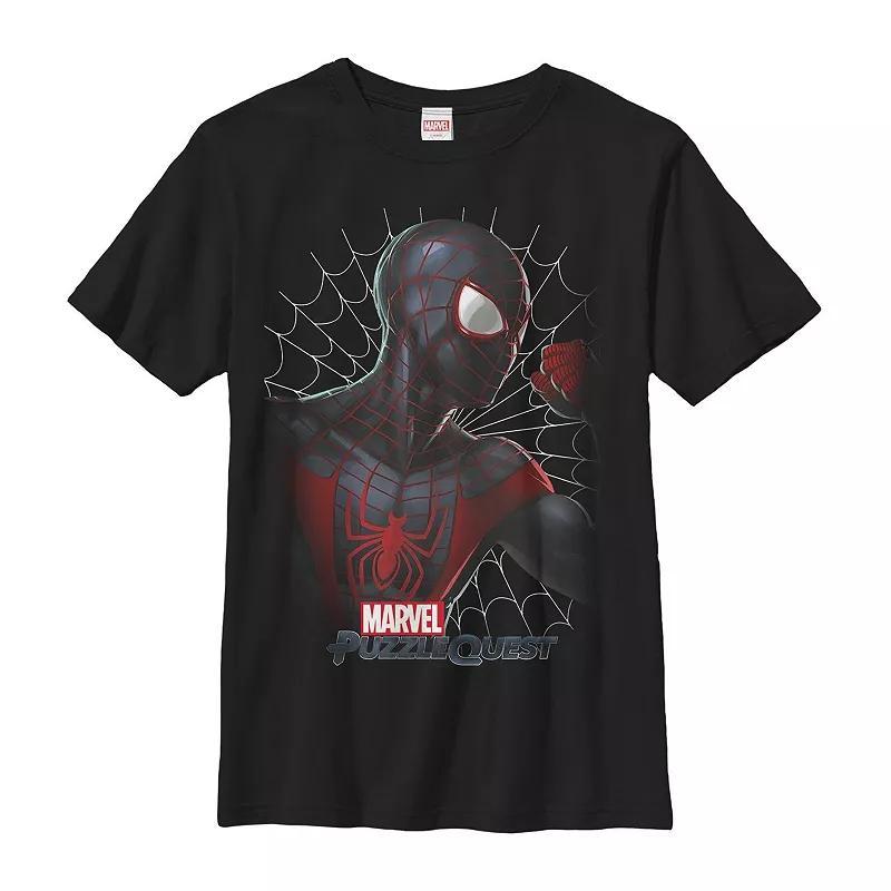 Men's Marvel Puzzle Quest Spider-Man Short Sleeve Graphic Tee,  Product Image