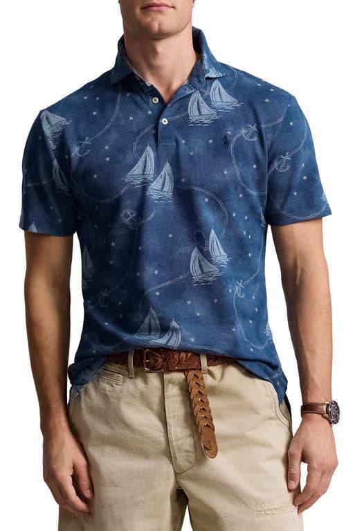 Yarn Dyed Mesh Polo In Oceans Voyage,light Chambray H Product Image