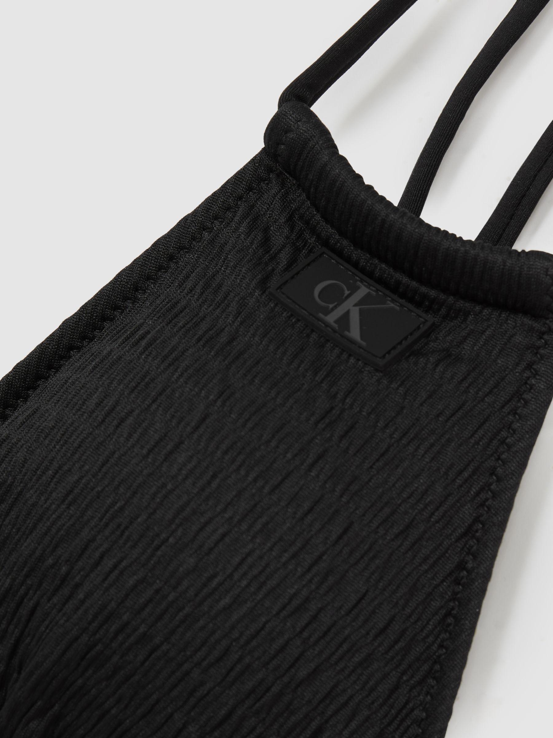Calvin Klein Crinkle Triangle Bikini Top in Black Product Image