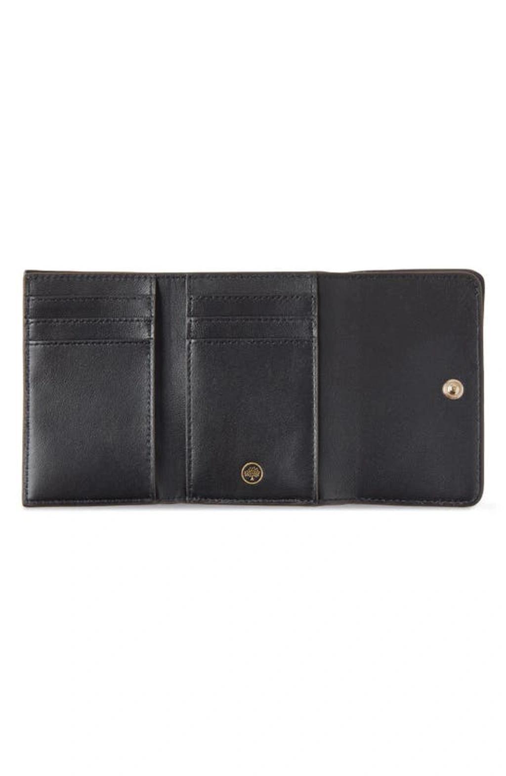 MULBERRY Continental Leather Trifold Wallet In Black Product Image