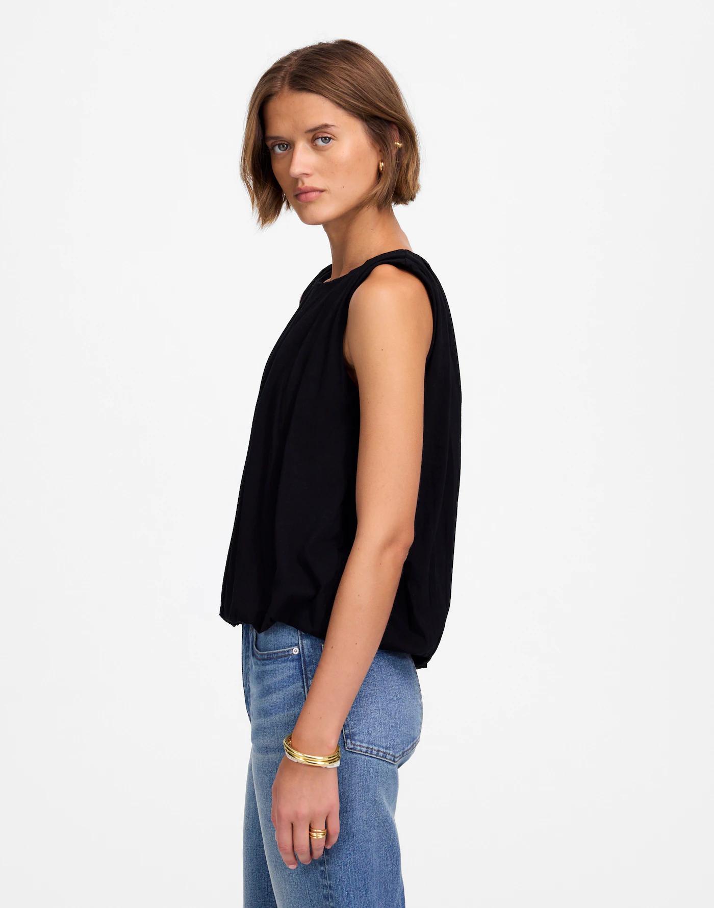Sleeveless Crewneck Bubble Top Product Image