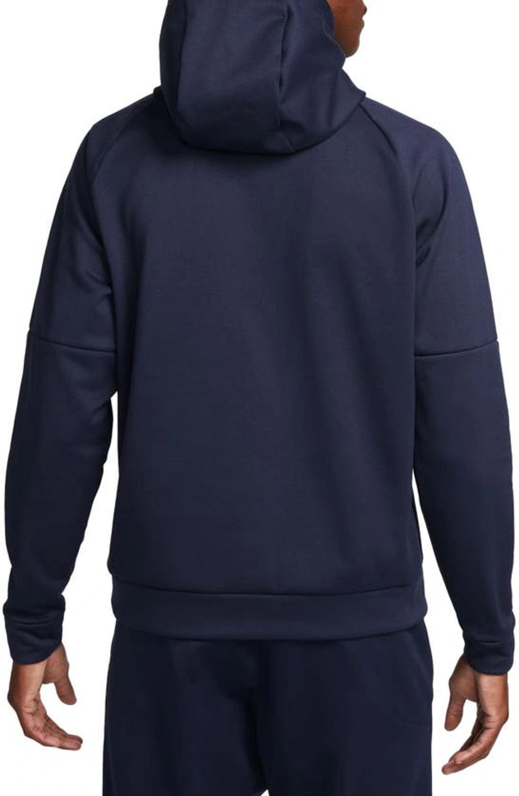 NIKE Men's Therma-fit Long-sleeve Logo Hoodie In Obsidian,black Product Image