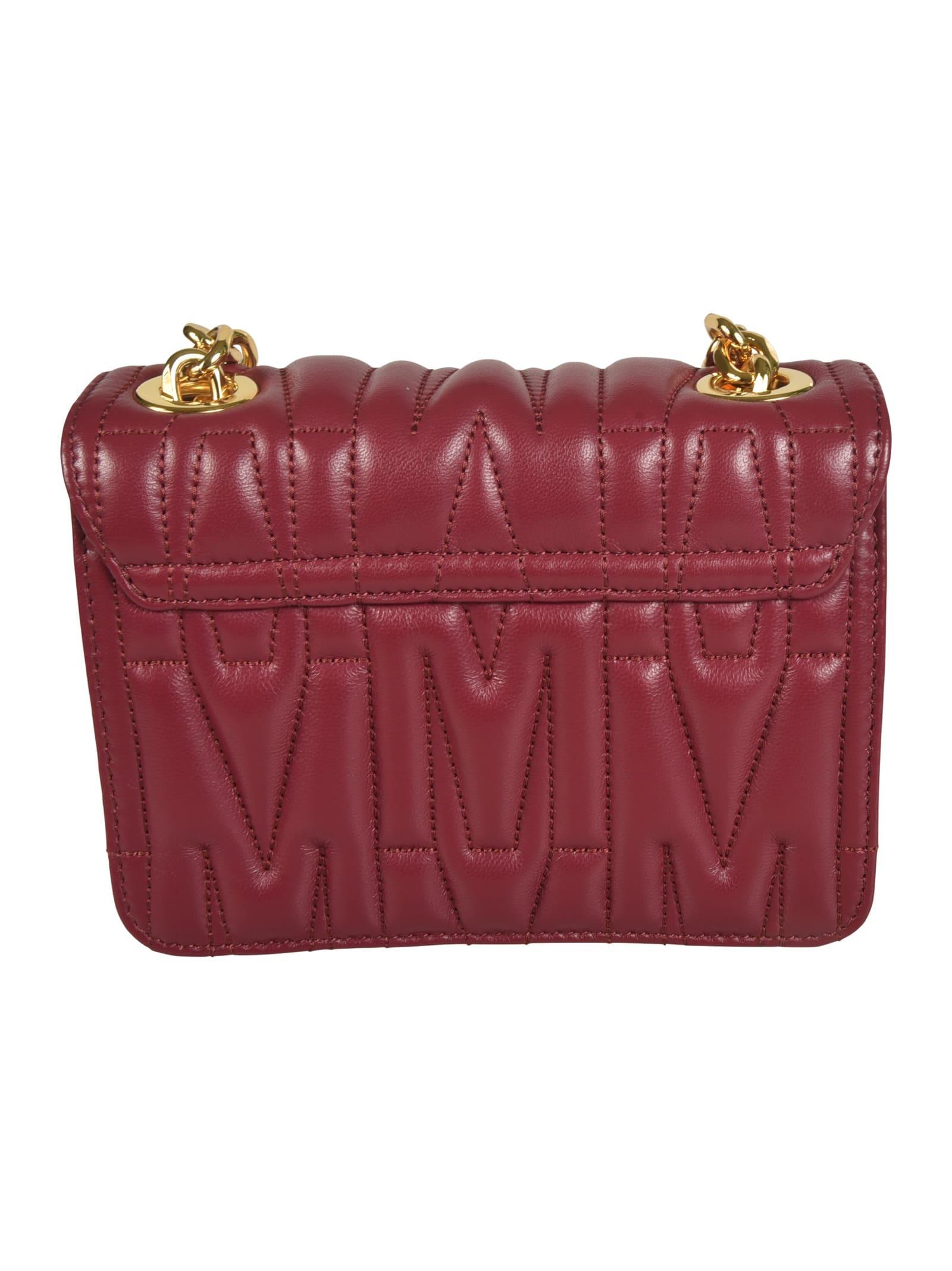 MOSCHINO Quilted Chain Shoulder Bag In Red Product Image