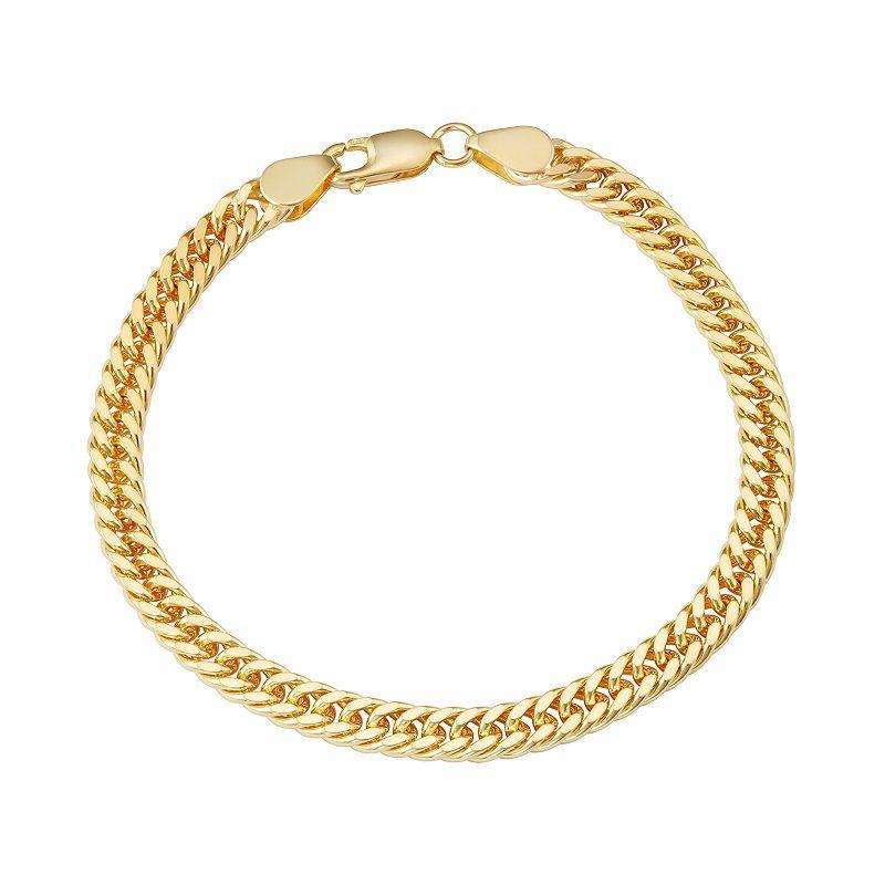 Jordan Blue Mens Sterling Silver Curb Chain Bracelet 14k Gold Product Image