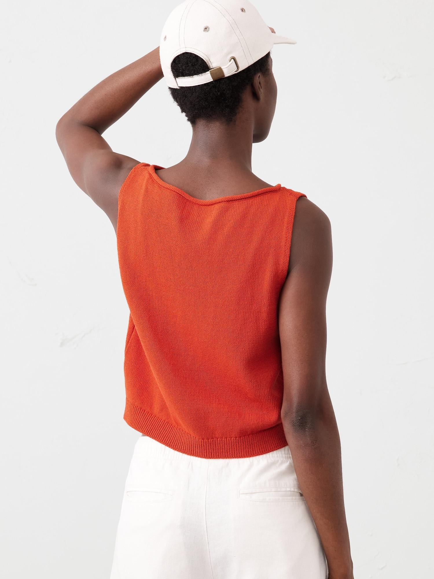 Cropped Boat-Neck Sweater Shell Product Image