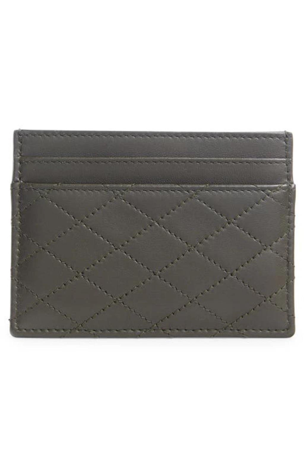 SAINT LAURENT Quilted Leather Card Case In Light Musk Product Image