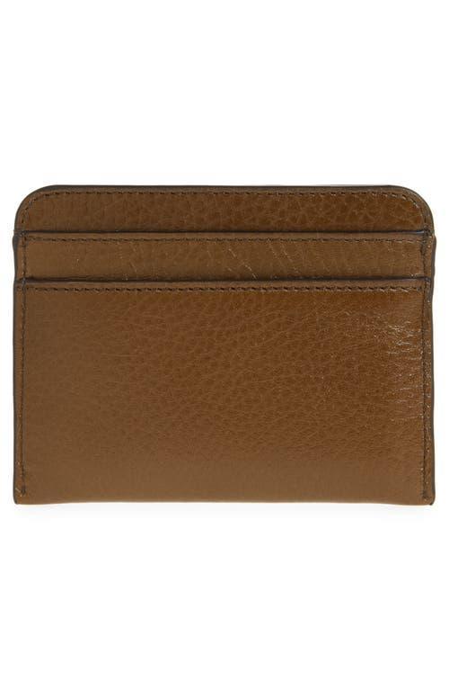 CHLOÉ Logo Leather Card Case In Brown Product Image