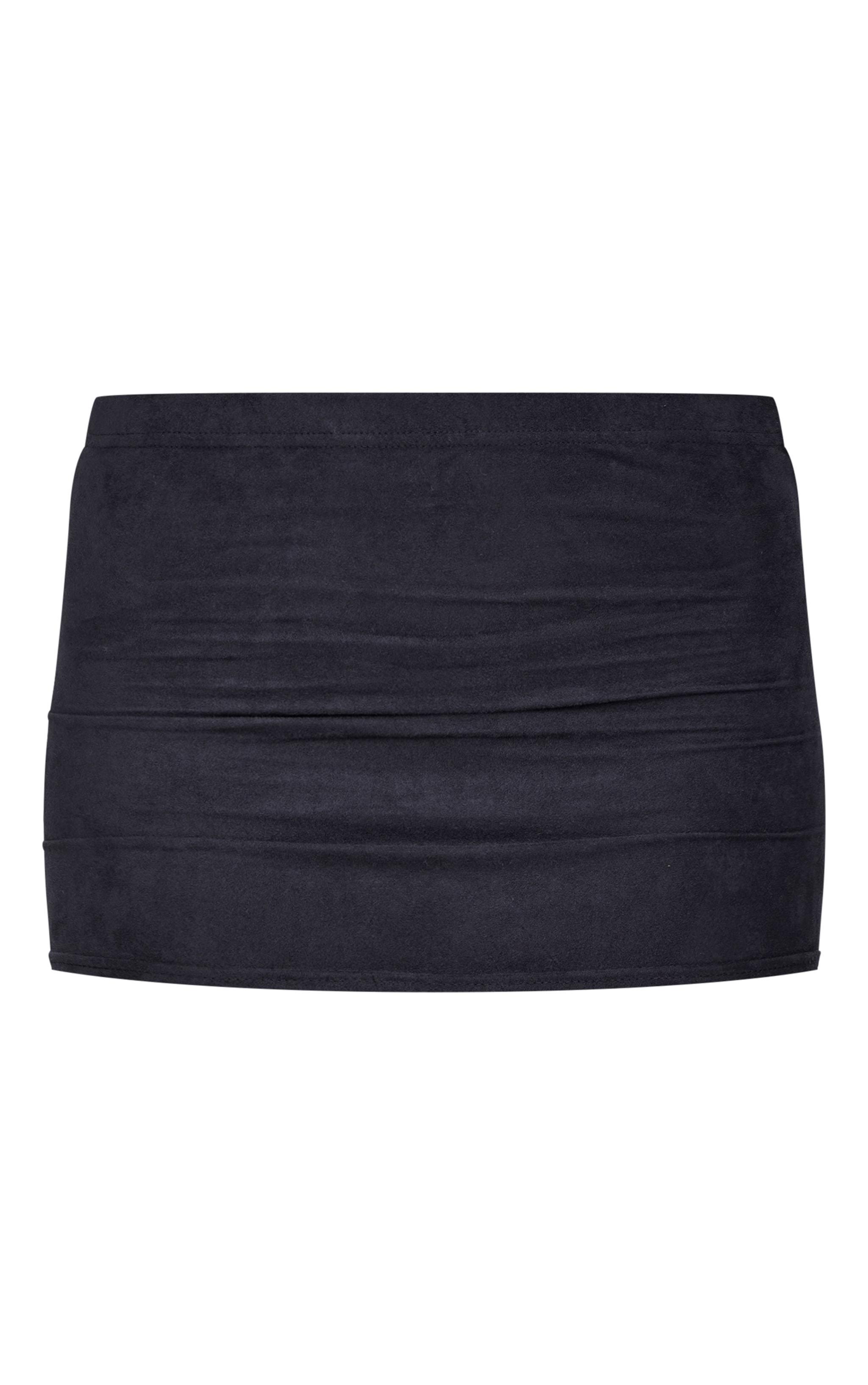 Black Faux Suede Low Rise Micro Mini Skirt Product Image