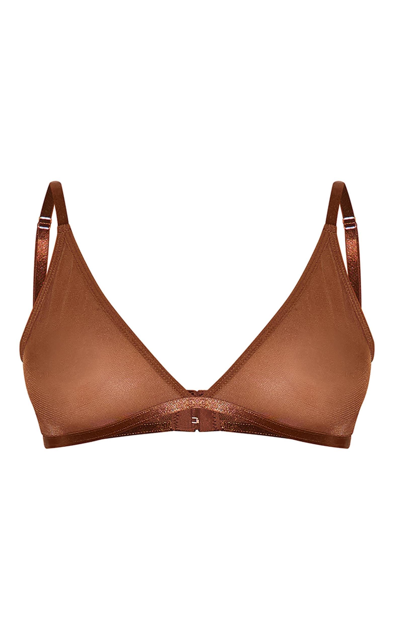 Chocolate Mesh Triangle Bra Product Image