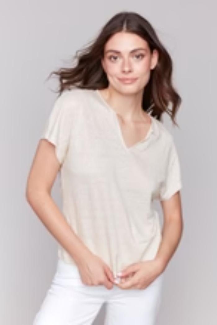 Foil Print Sleeve Dolman Top Product Image