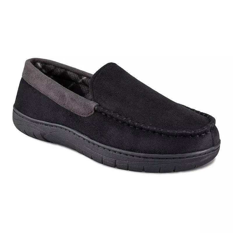 Wembley Mens Fleece Lined Moccasin Slippers Red Product Image