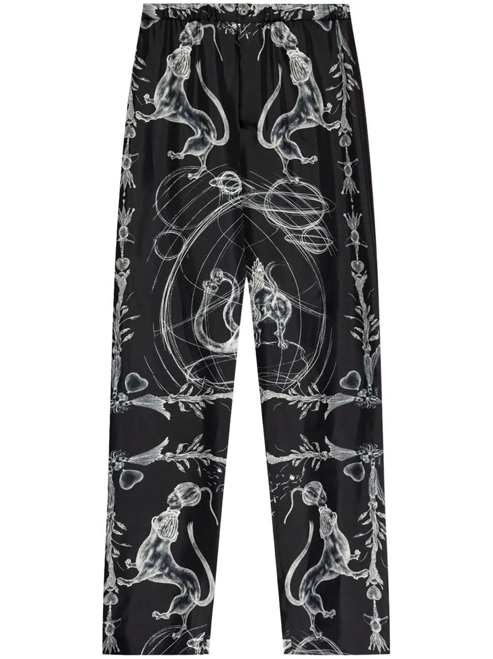 FABIANA FILIPPI Abstract Print Trousers In Black Product Image