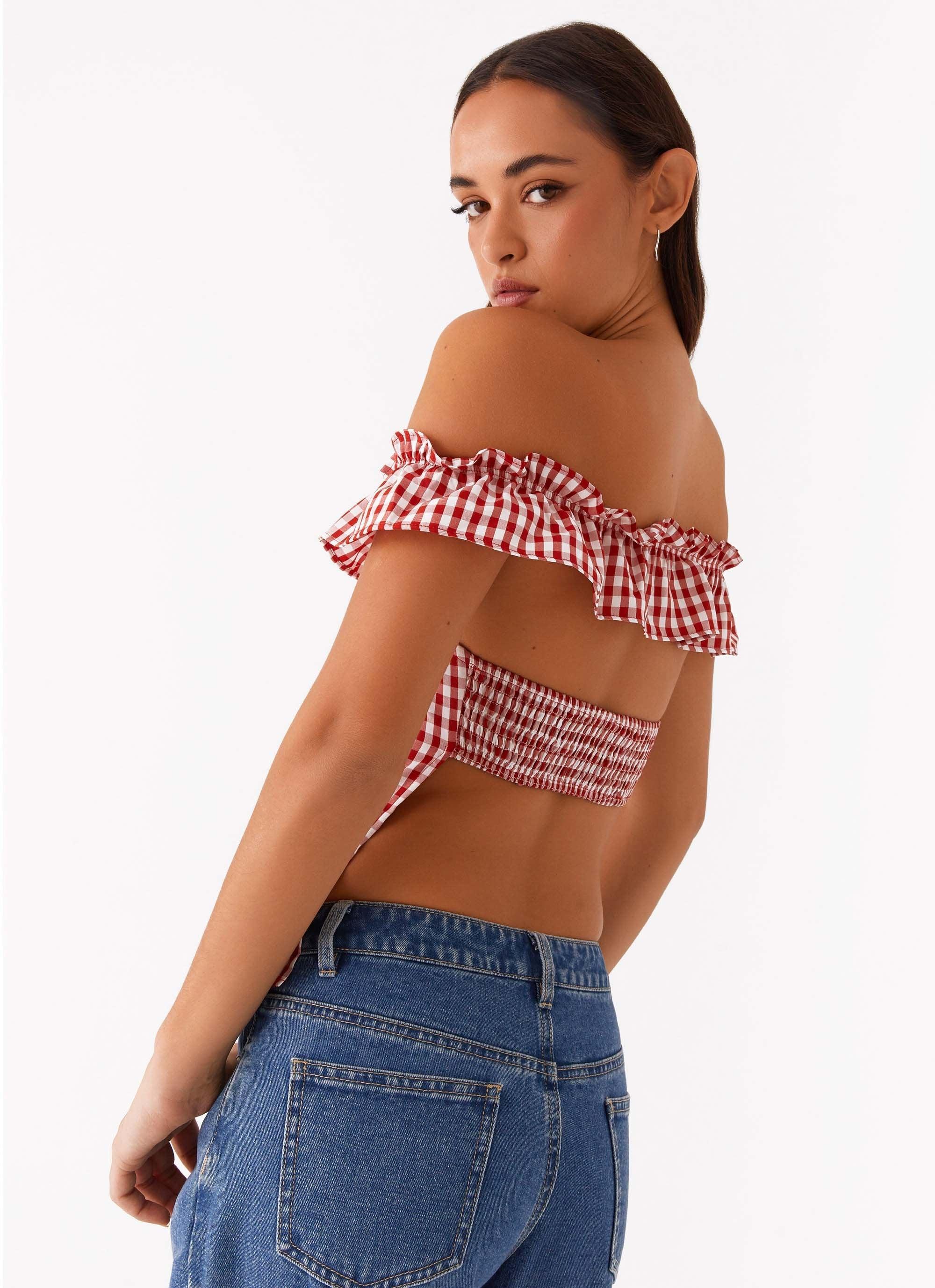 Gwyneth Top - Red Gingham Product Image