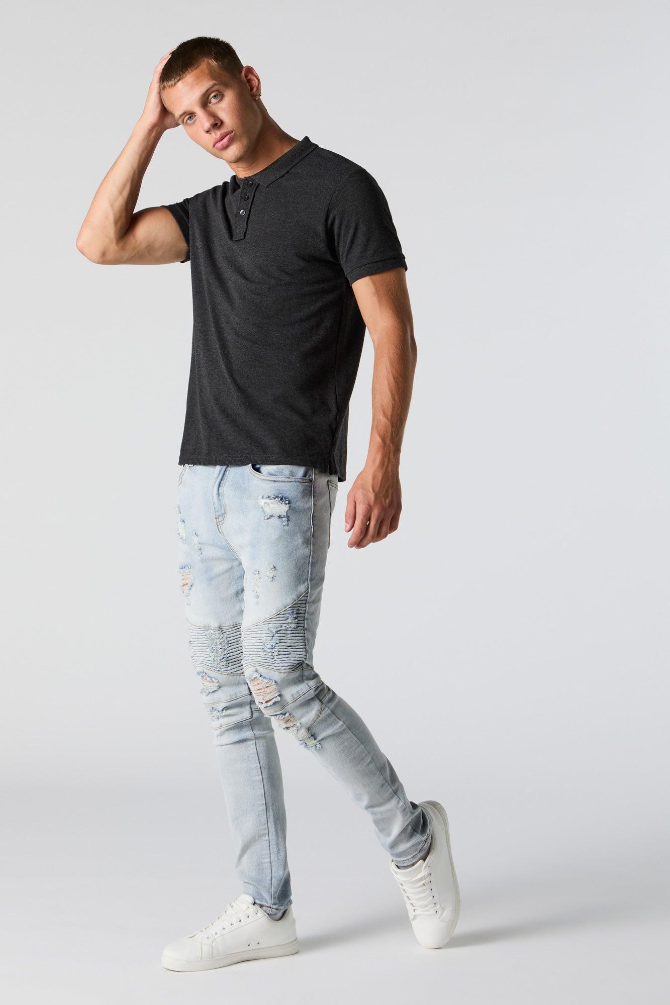 Distressed Skinny Moto Jean Male Product Image