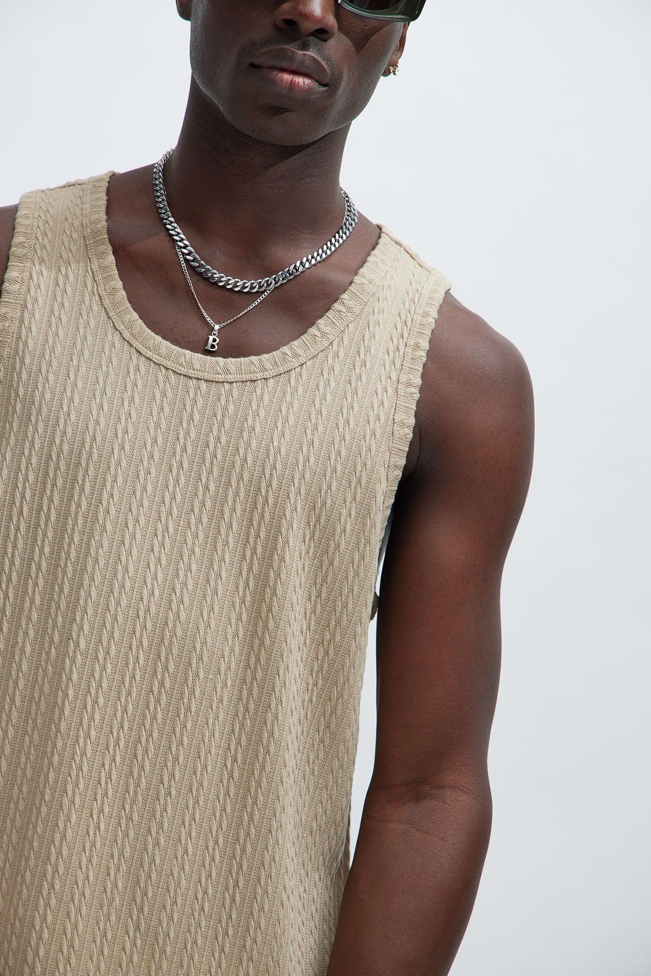 Kellen Textured Tank - Tan Product Image