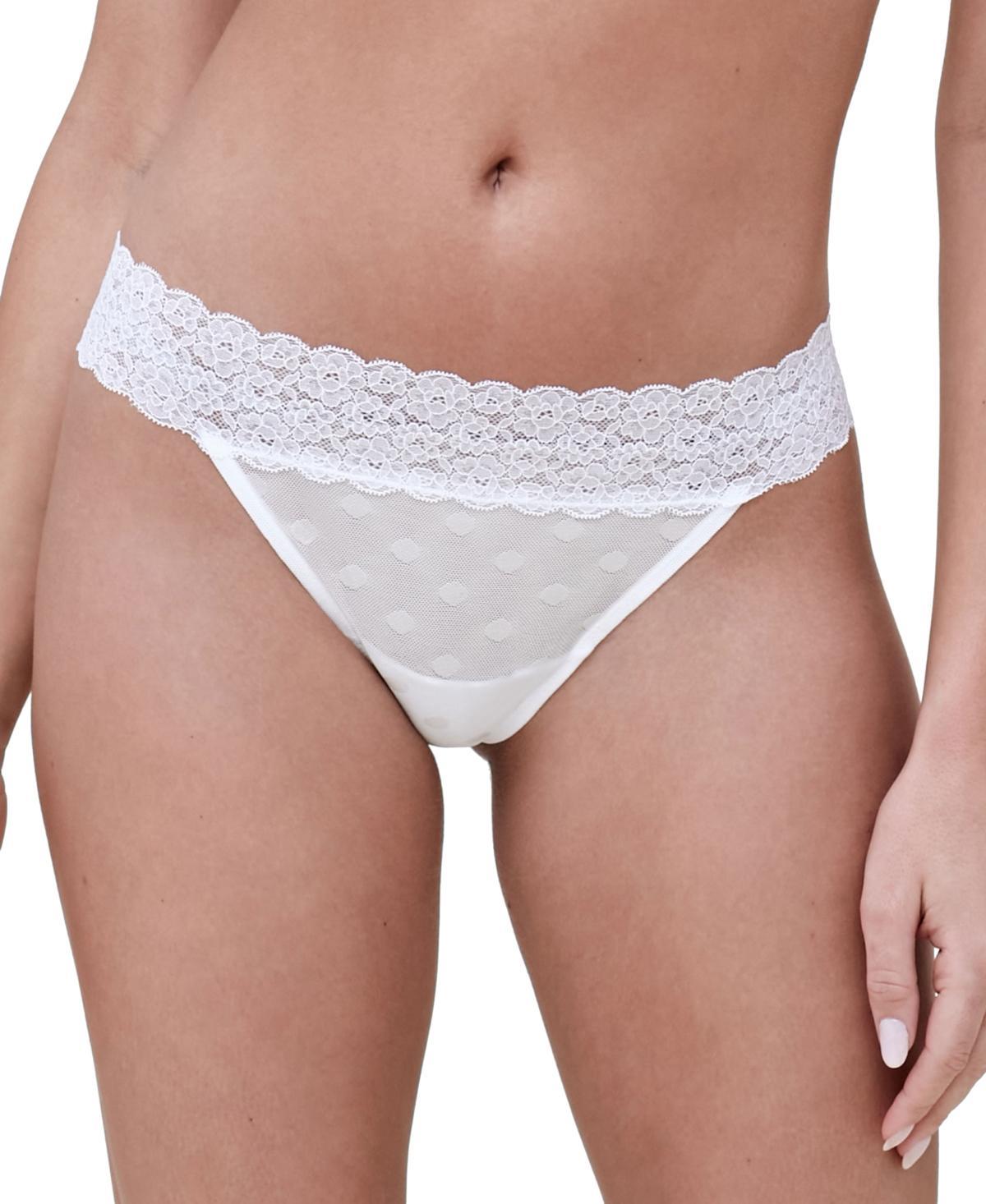 Womens Dare Dot Mesh Lace Thong Product Image