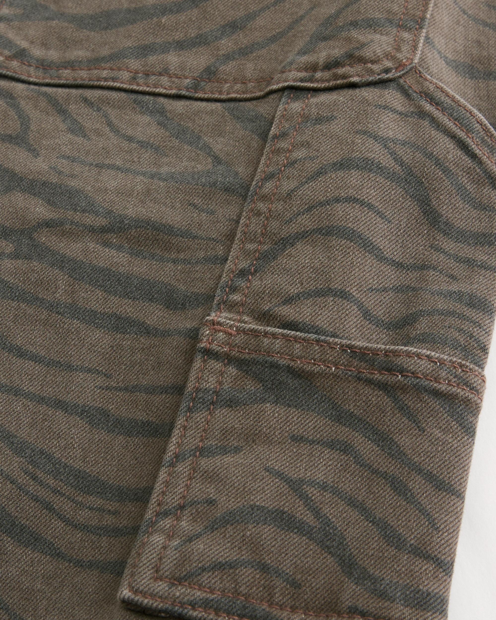 Zebra Print Baggy Painter Jeans Product Image