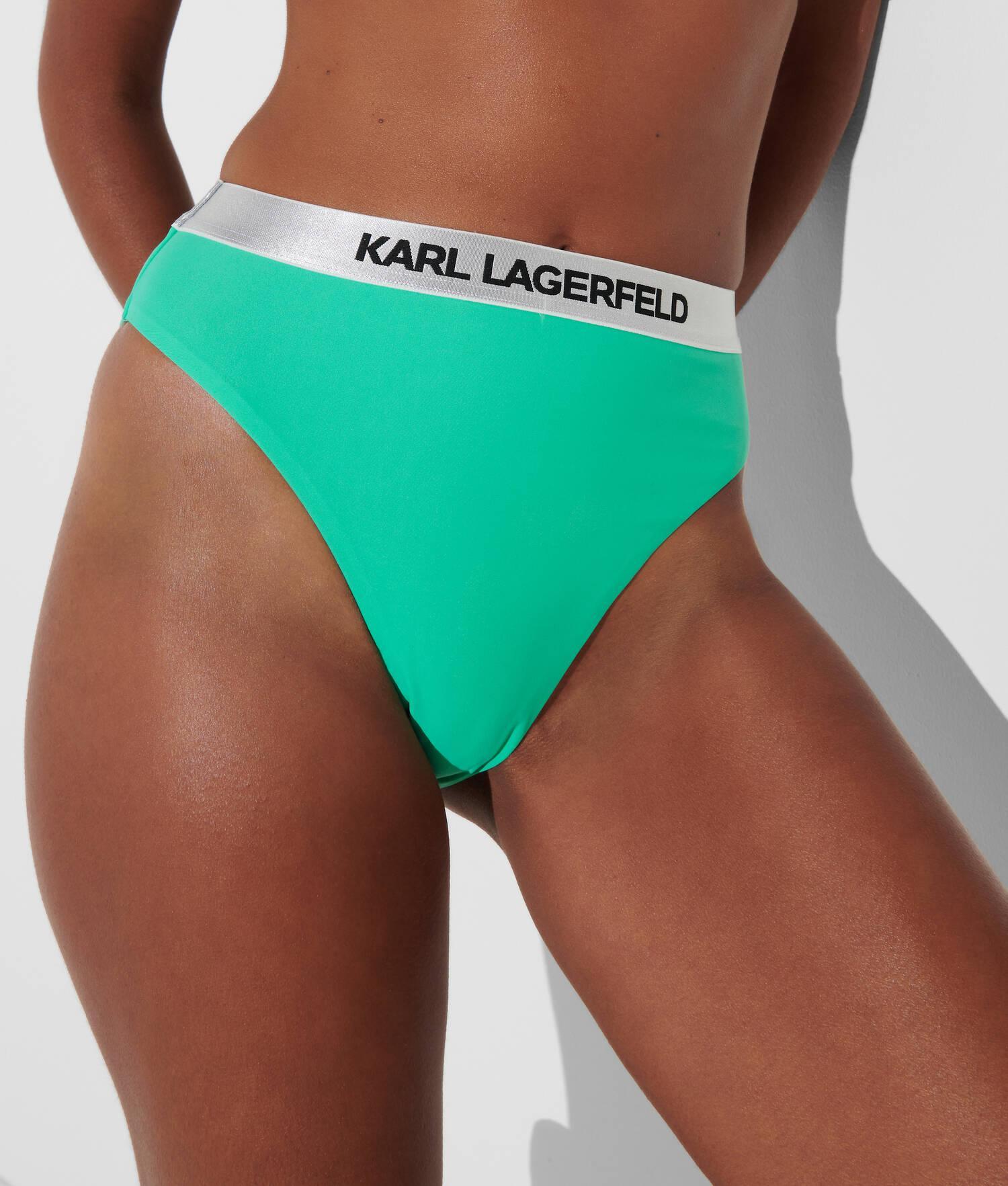 KARL LOGO HIGH-RISE BIKINI BOTTOMS Product Image