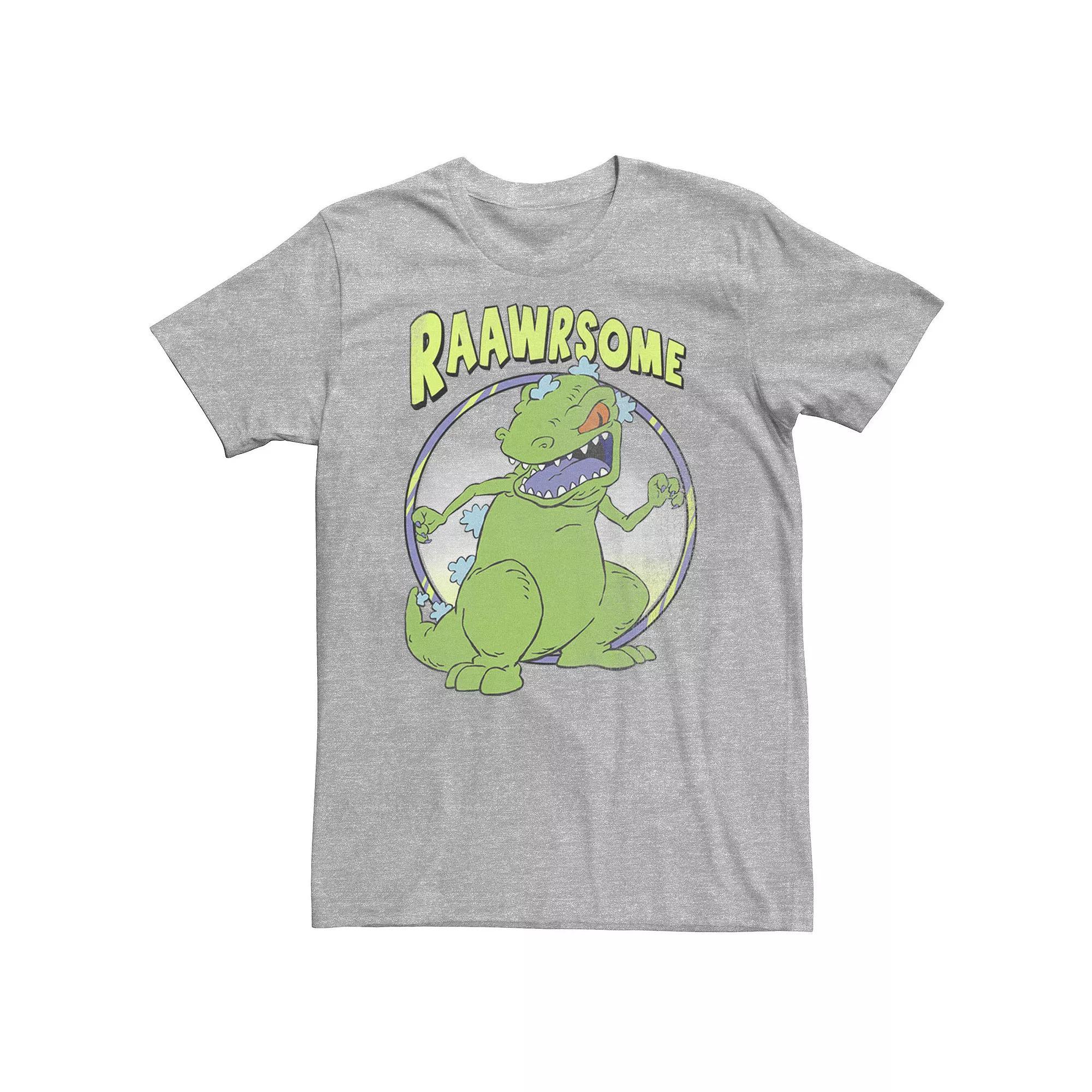 Big & Tall Nickelodeon Rugrats Reptar "Raawrsome" Circle Portrait Tee, Men's, Size: 3XL Tall, Athletic Grey Product Image