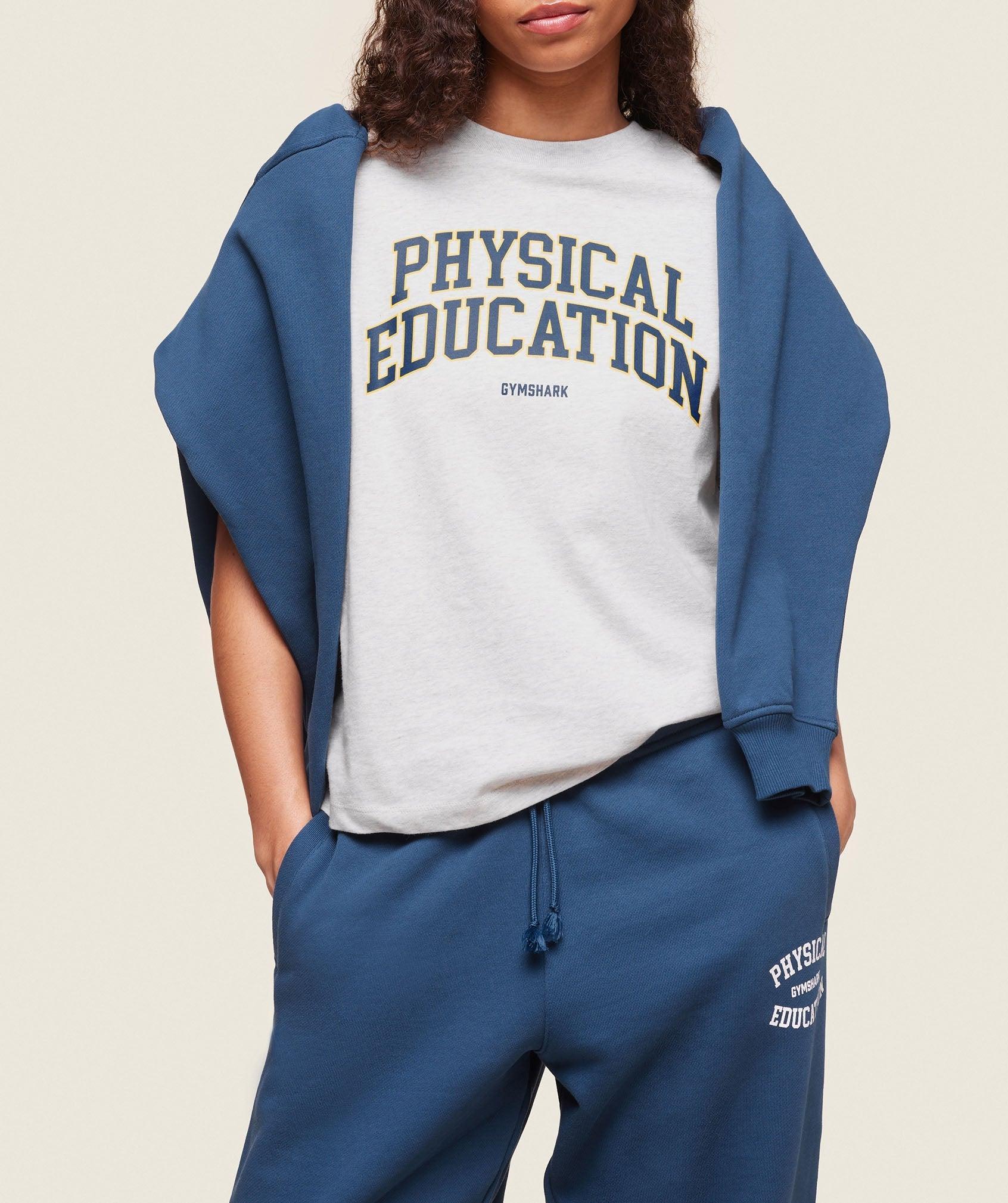 Gymshark Phys Ed T-Shirt - Light Grey Marl Female Product Image