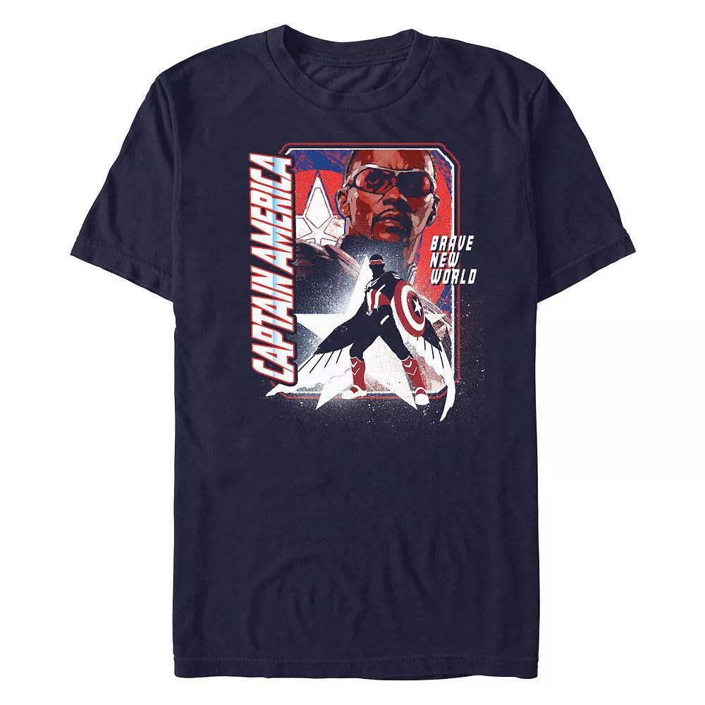 Men's Marvel Captain America Brave New World New Captain Poster Graphic Tee, Size: XS, Blue Product Image