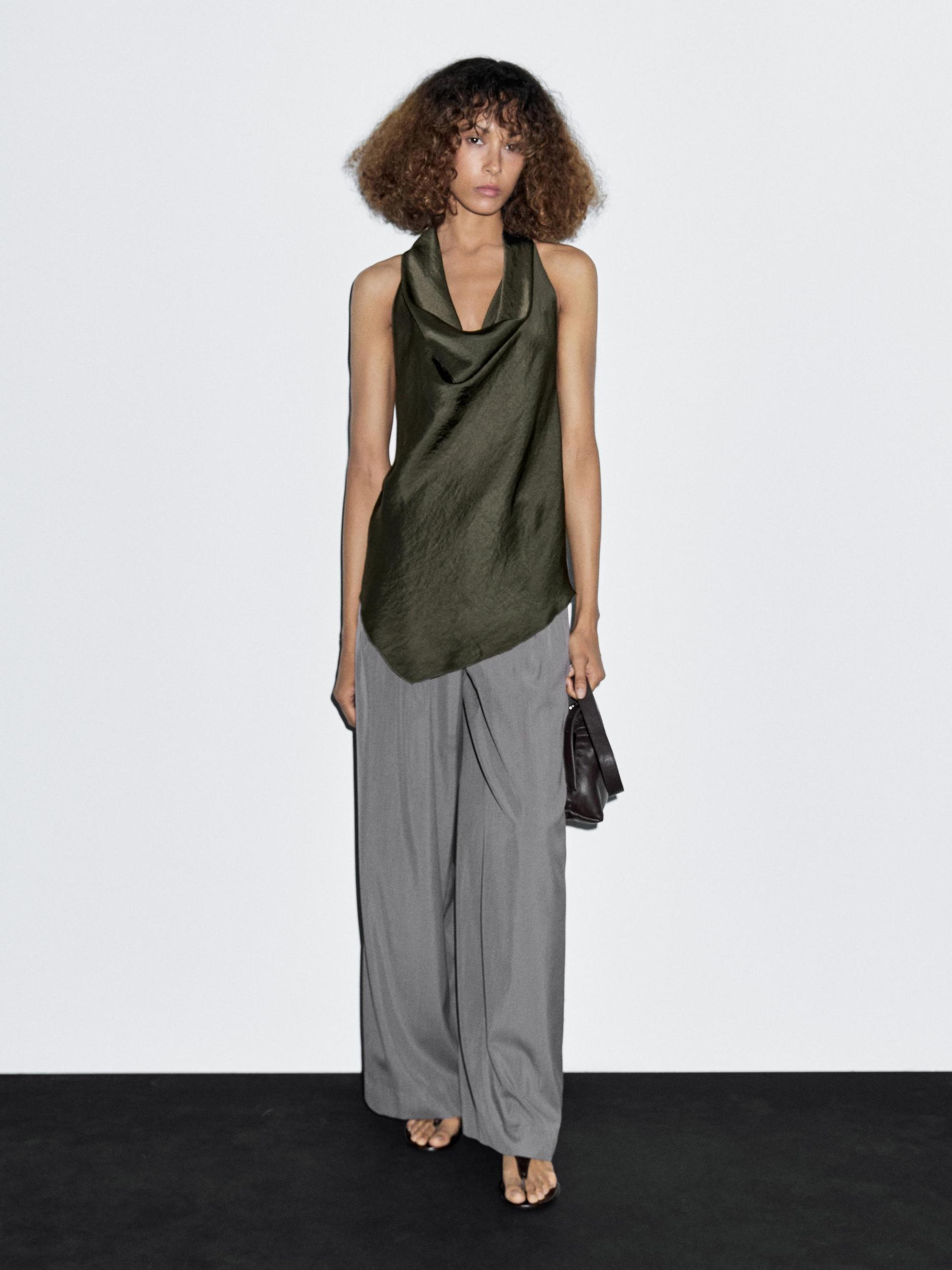 Draped halter top Product Image