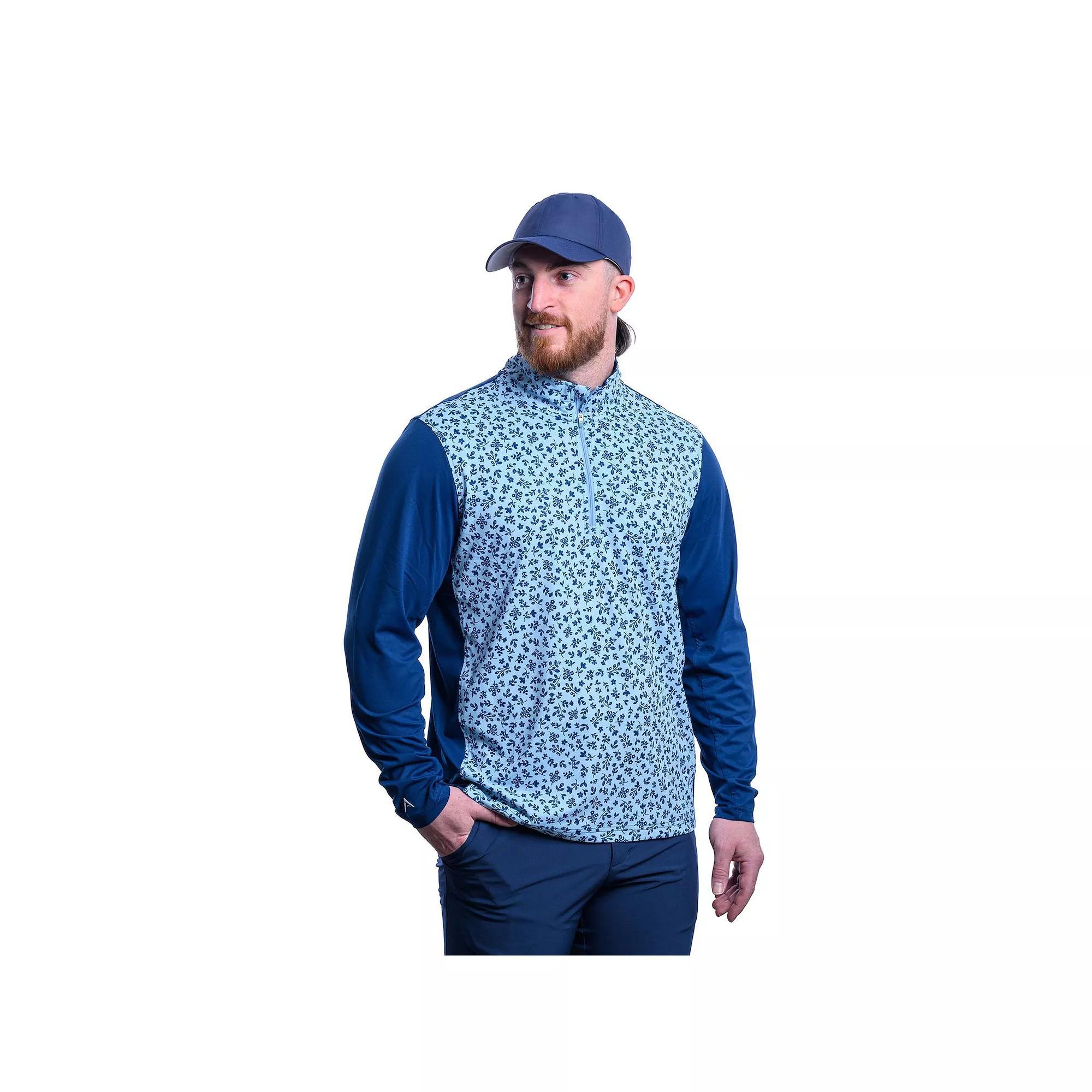 Men's Antigua Filter Quarter Zip Mock Pullover, Size: XXL, Blue Skylight Product Image