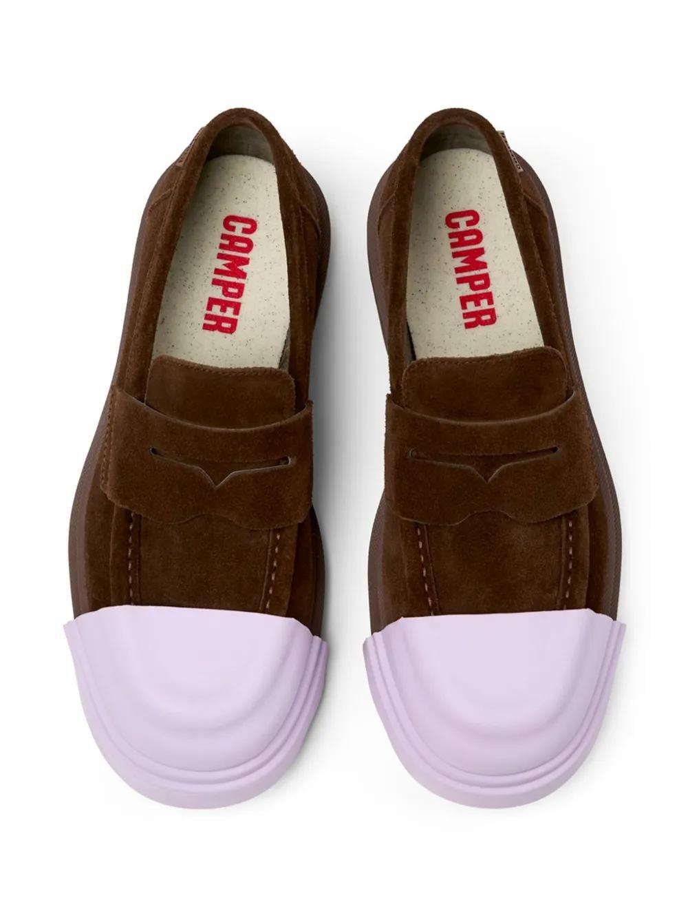 CAMPER Junction Removable-toecap Suede Loafers In Marrone Product Image