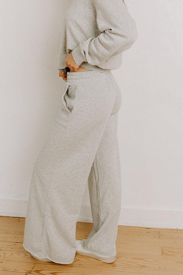 Cozy Lifestyle High Waist Vintage Wash Pants in Grey Product Image