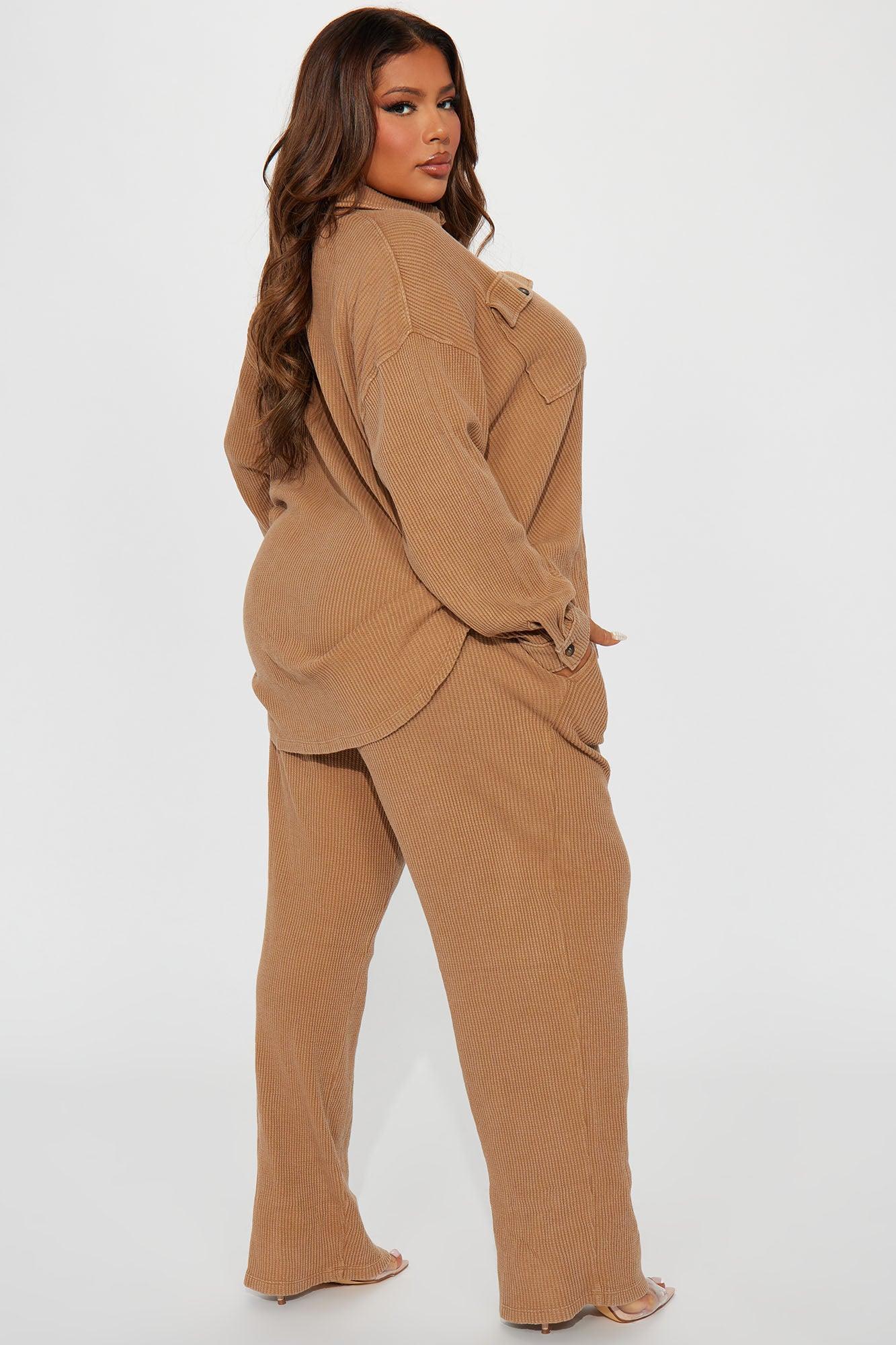 Kaylah Thermal Pant Set - Brown Product Image