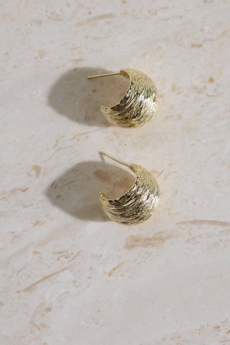 18K Gold Plated Coconut Earrings Gold Product Image