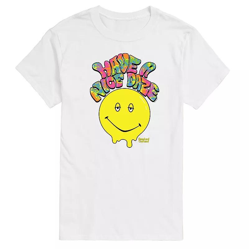 Men's Dazed and Confused Have A Nice Daze Smiley Graphic Tee, Size: Small, Athletic Grey Product Image