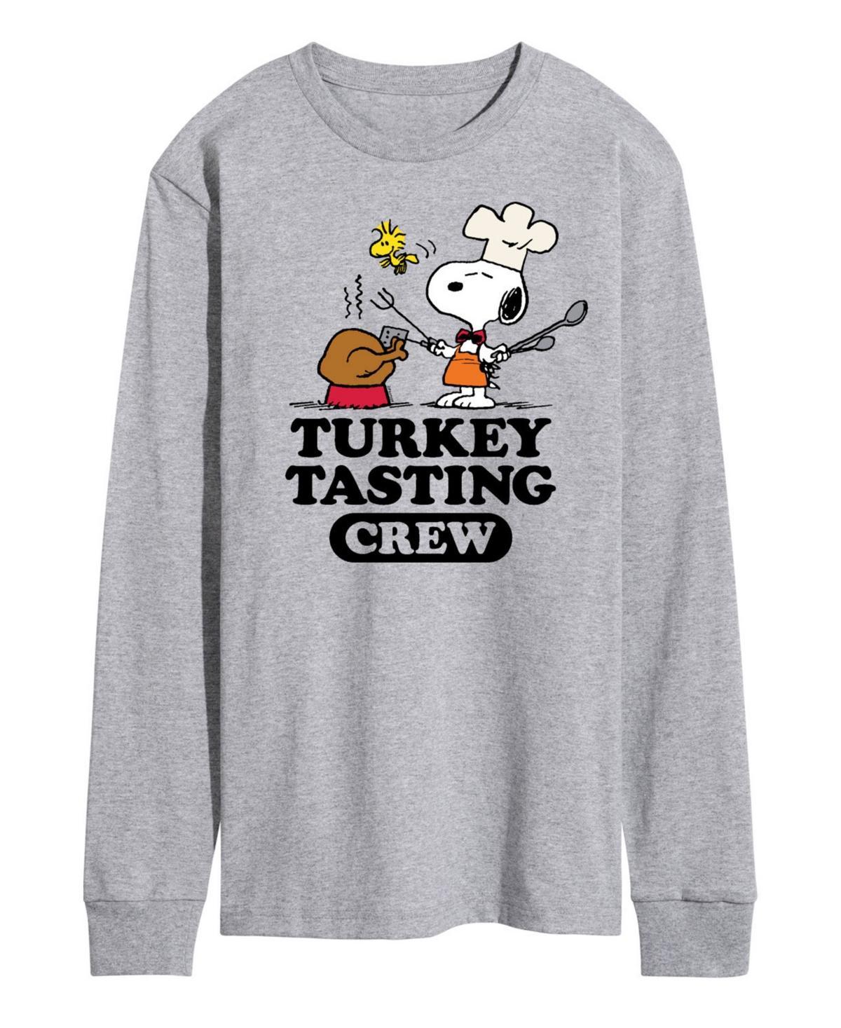 Men's Peanuts Turkey Tasting Crew Tee, Size: XXL, Gray Product Image