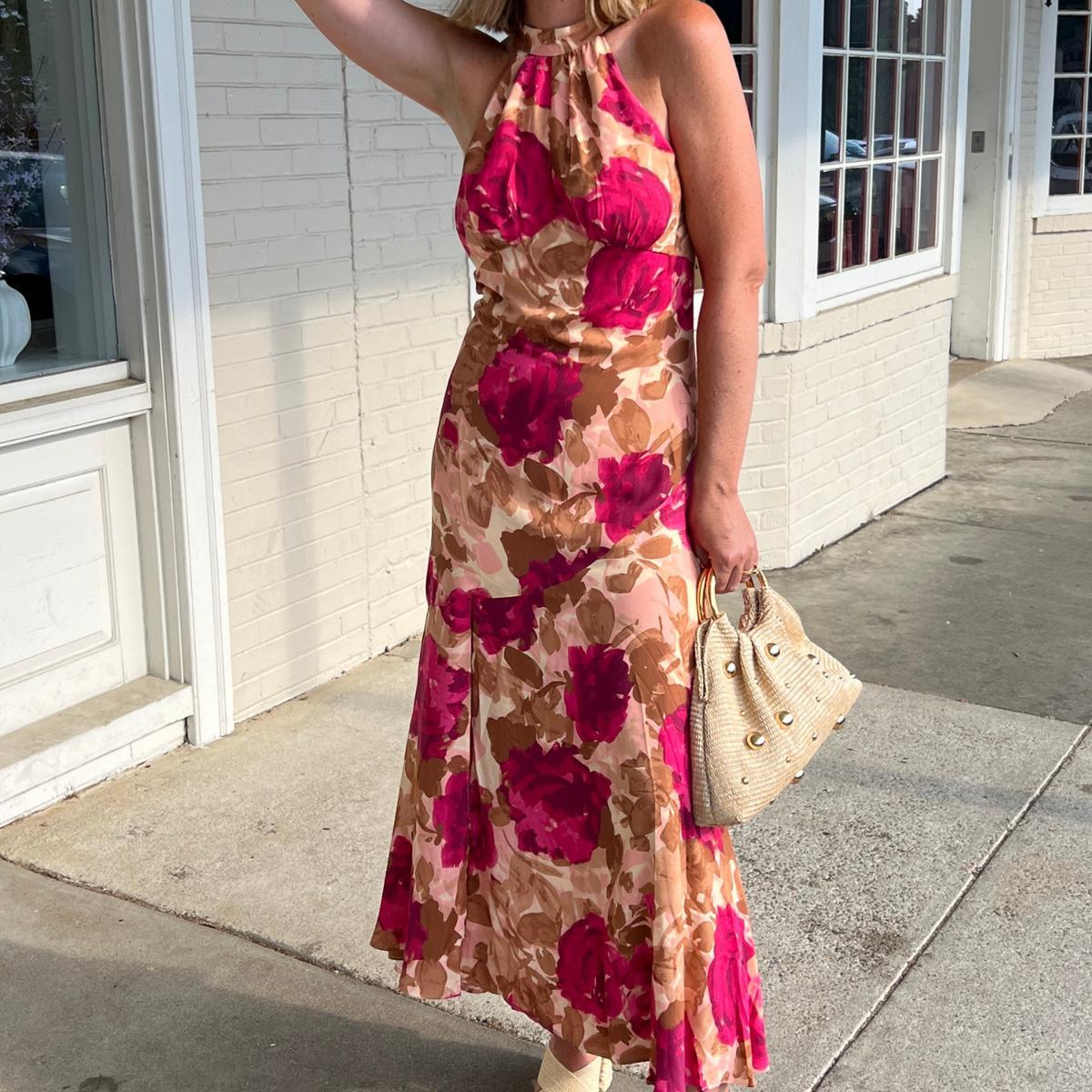 Empowered Floral High Neck Maxi Dress Product Image