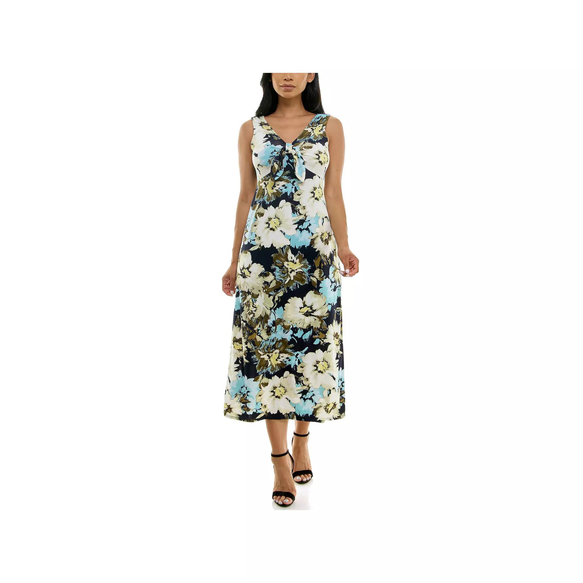 Women's Nina Leonard Tie Front Maxi Dress,  Product Image