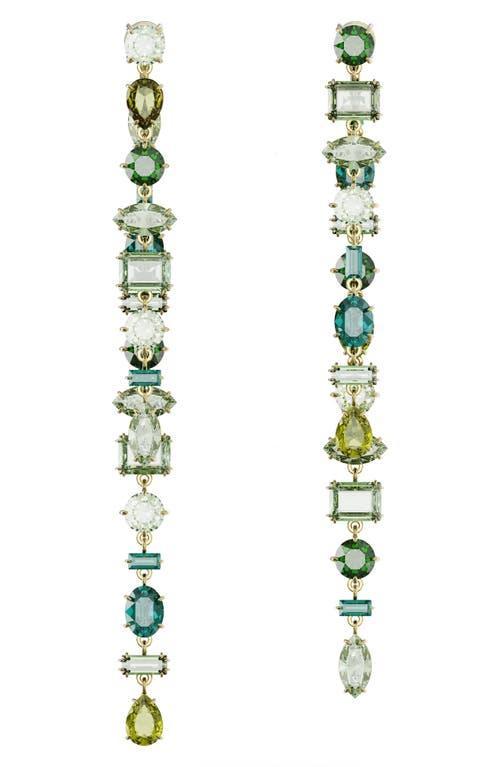 Swarovski Gema Multicolor Mixed Cut Linear Front to Back Earrings in Gold Tone Product Image