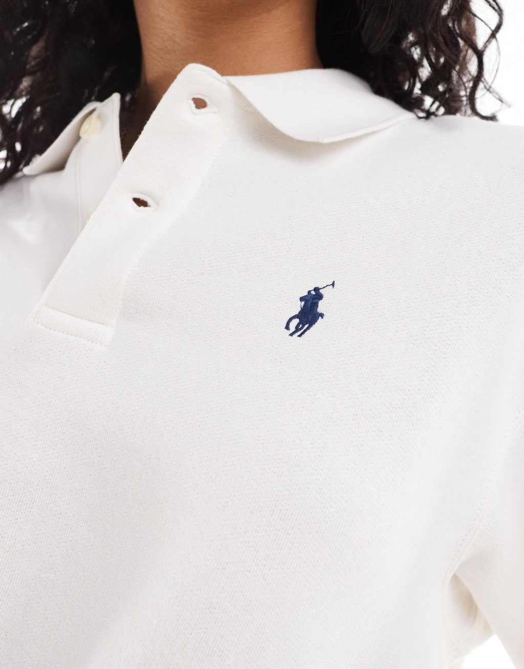 Polo Ralph Lauren icon logo polo sweatshirt in cream Product Image