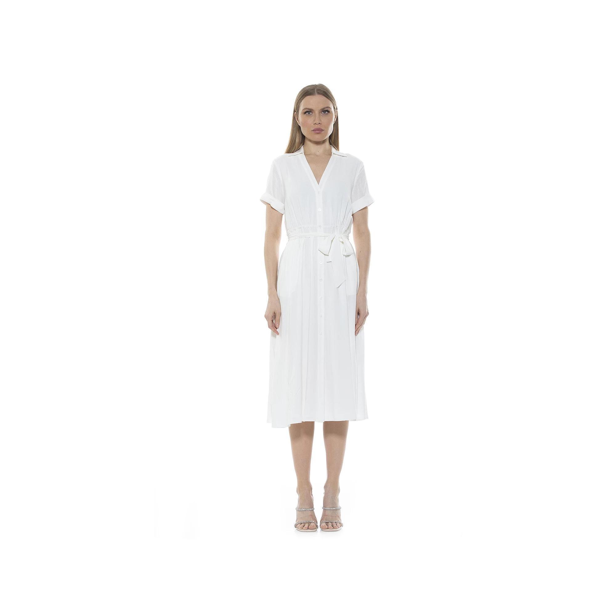 Women's ALEXIA ADMOR Liv Button-Down Midi Shirt Dress,  Product Image