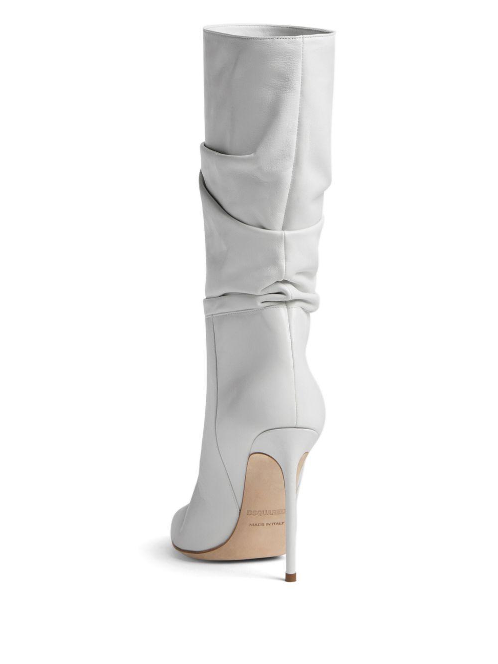 100mm draped-detail leather boots  Product Image