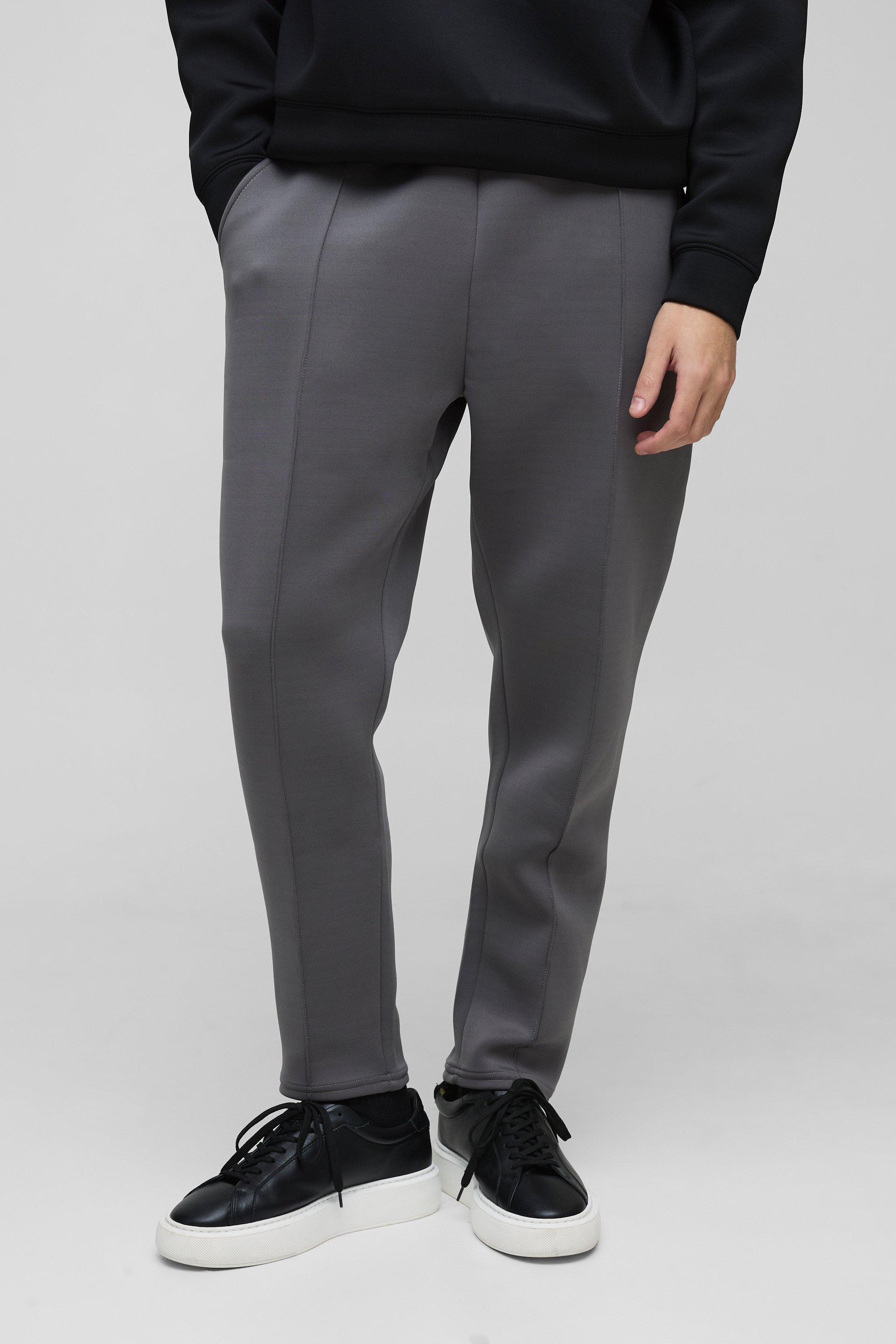 Slim Tapered Bonded Scuba Pintuck Sweatpants | boohooMAN USA Product Image