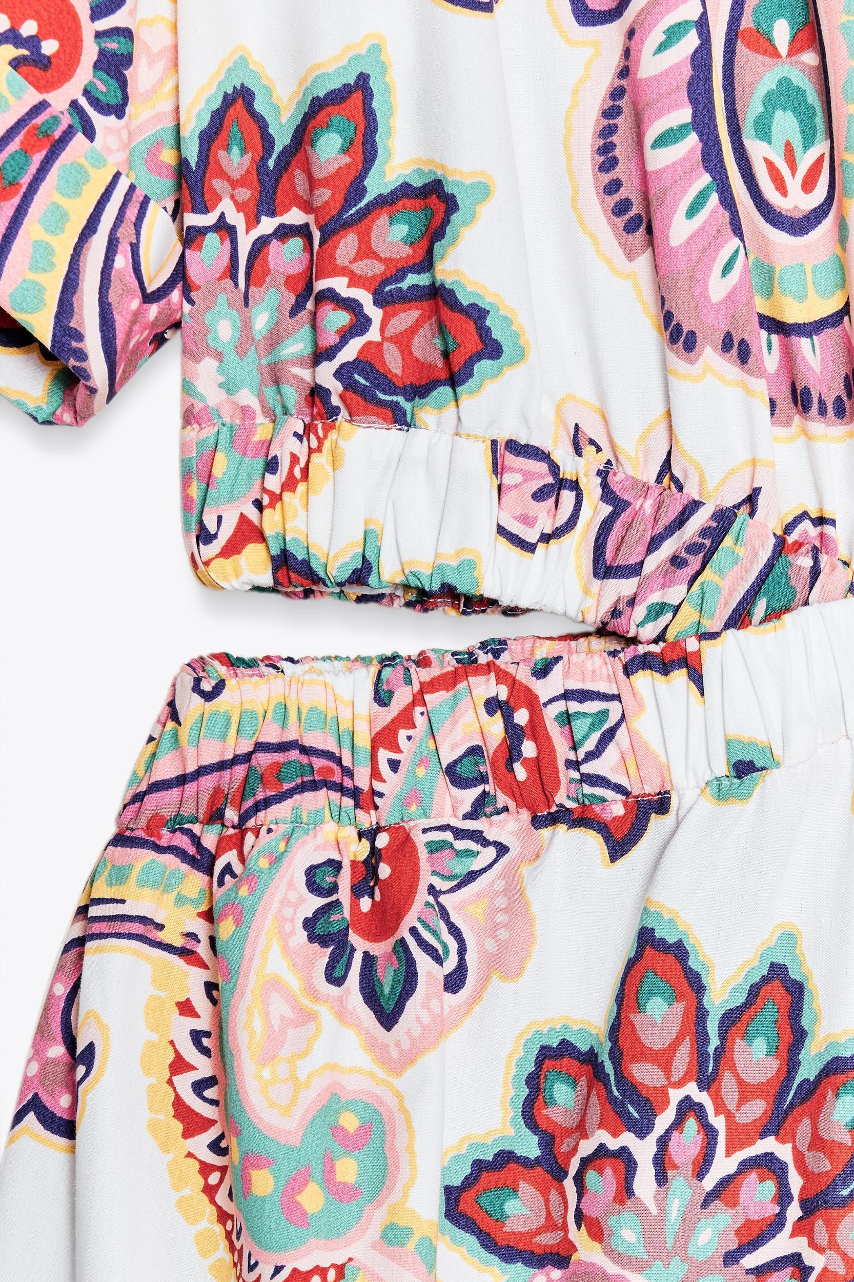 CUT OUT PRINTED POPLIN DRESS Product Image