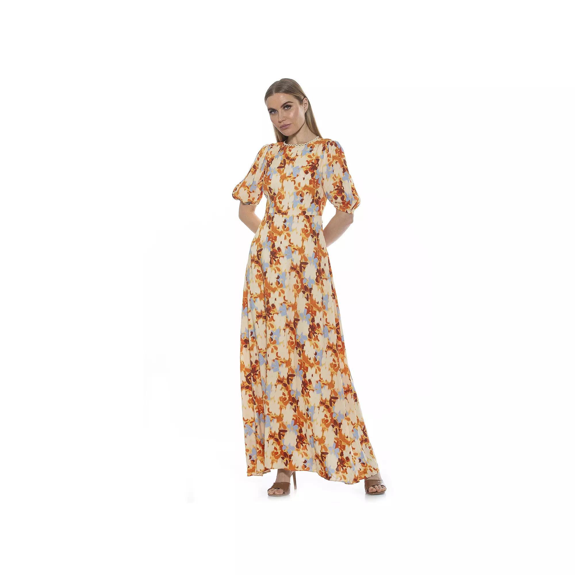 Women's ALEXIA ADMOR Open Back Fit & Flare Maxi Dress,  Product Image