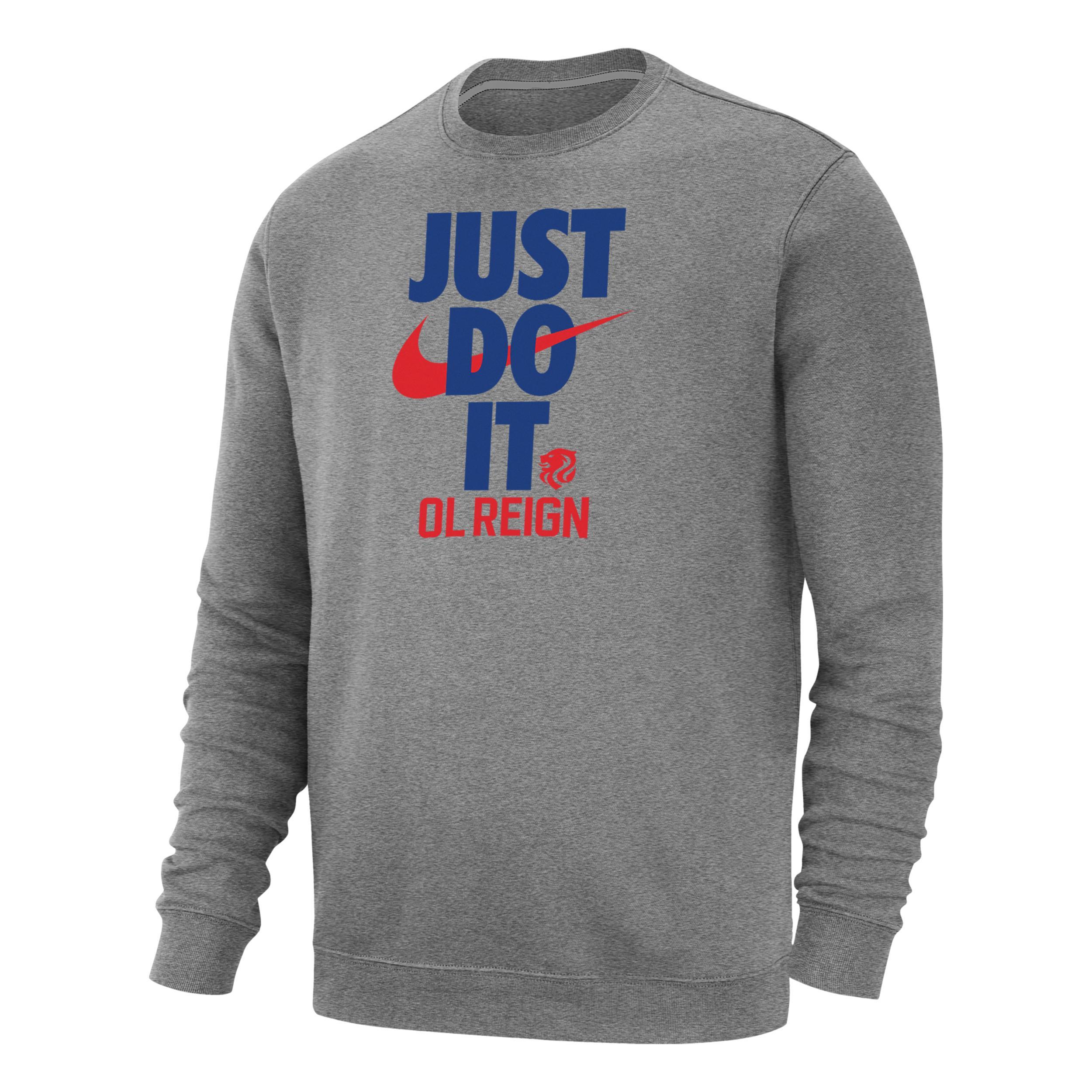 OL Reign Club Fleece Nike Men's Soccer Crew-Neck Sweatshirt Product Image