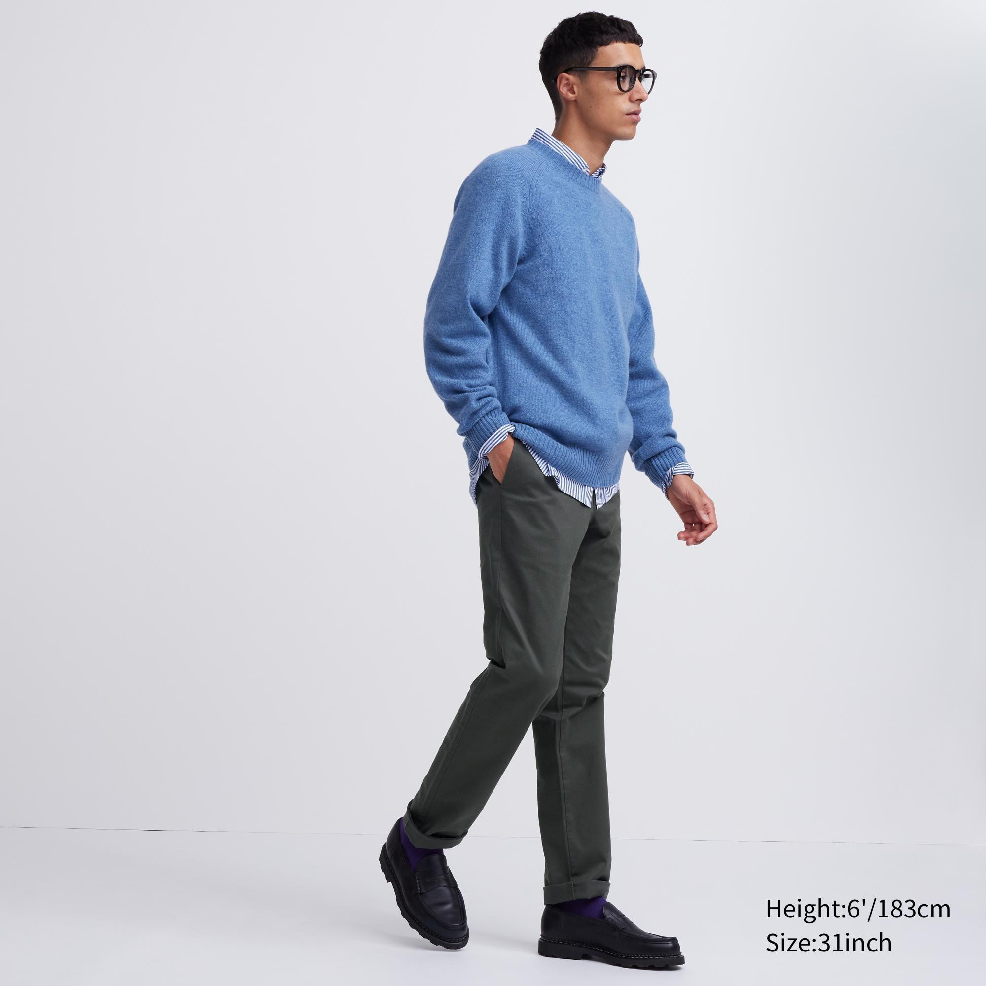 Mens Slim Chino Pants Olive 28 inch UNIQLO US Product Image